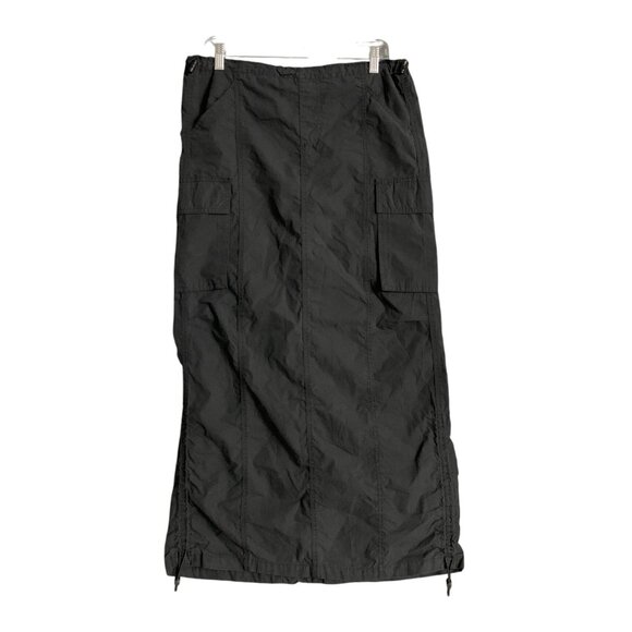 Wild Fable Junior Teens Black Cargo Midi Skirt Waist & Hem Drawstring Size XS - Picture 3 of 12